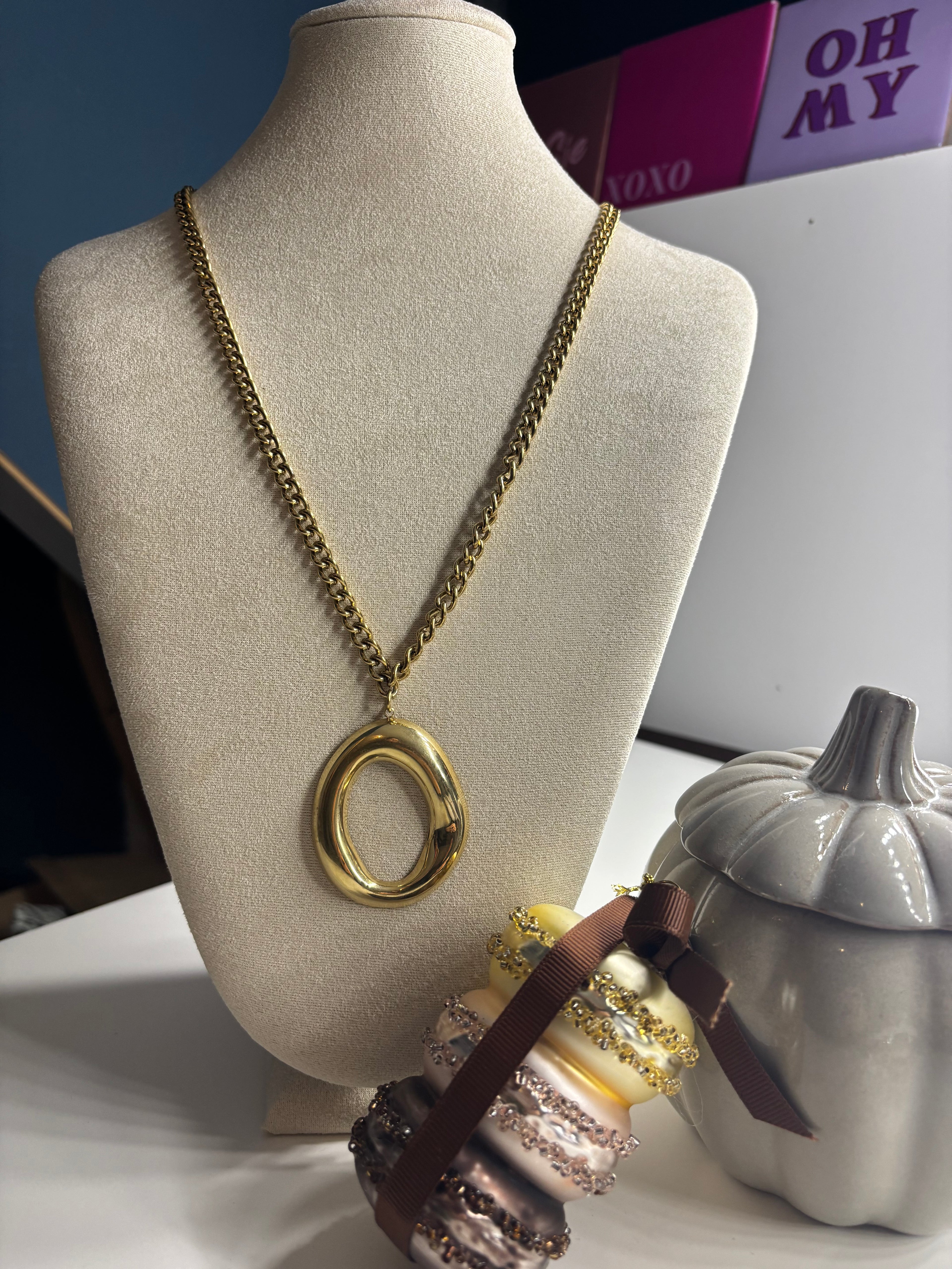 Statement oval ketting