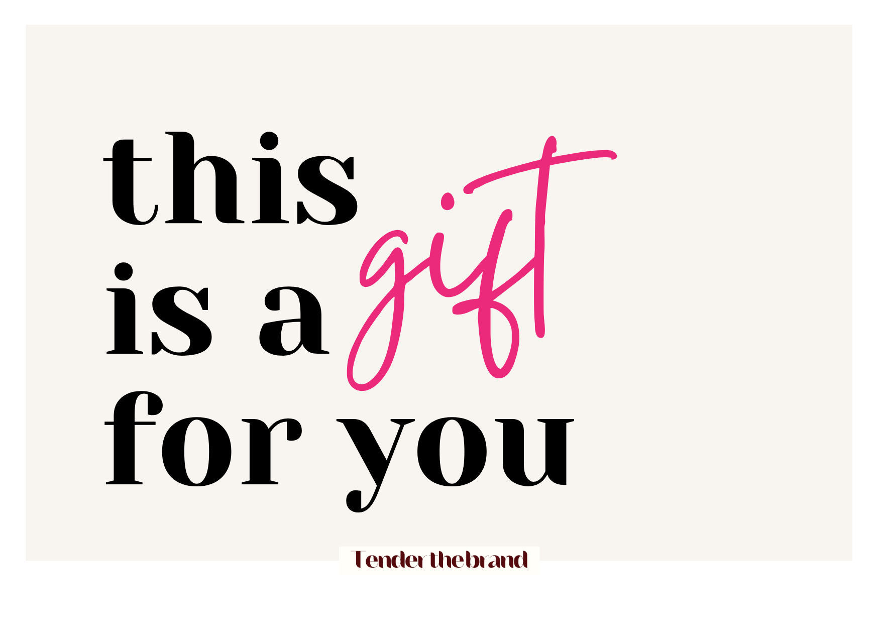 Tender the Brand gift card | ONLINE