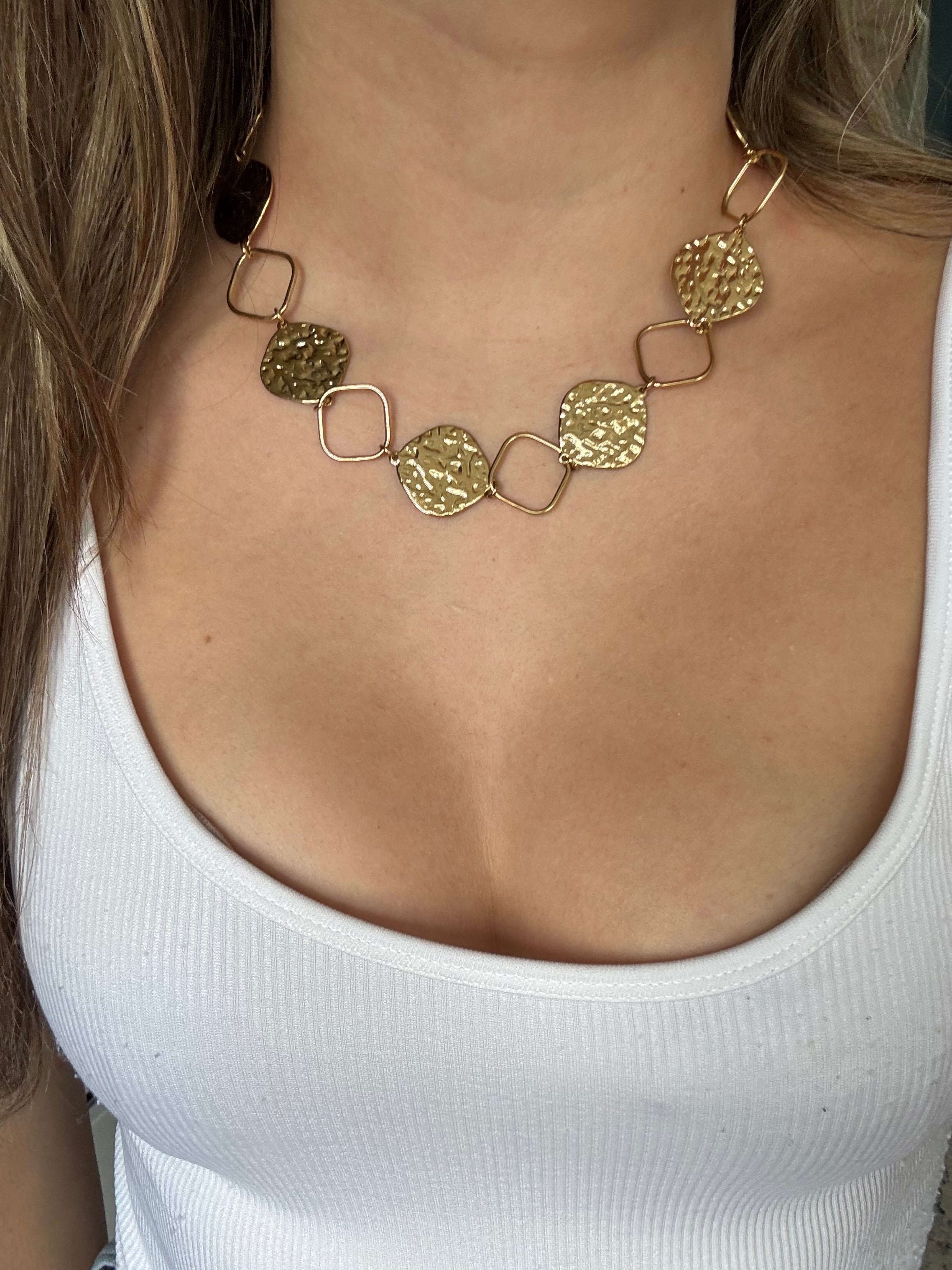 Melted coins necklace