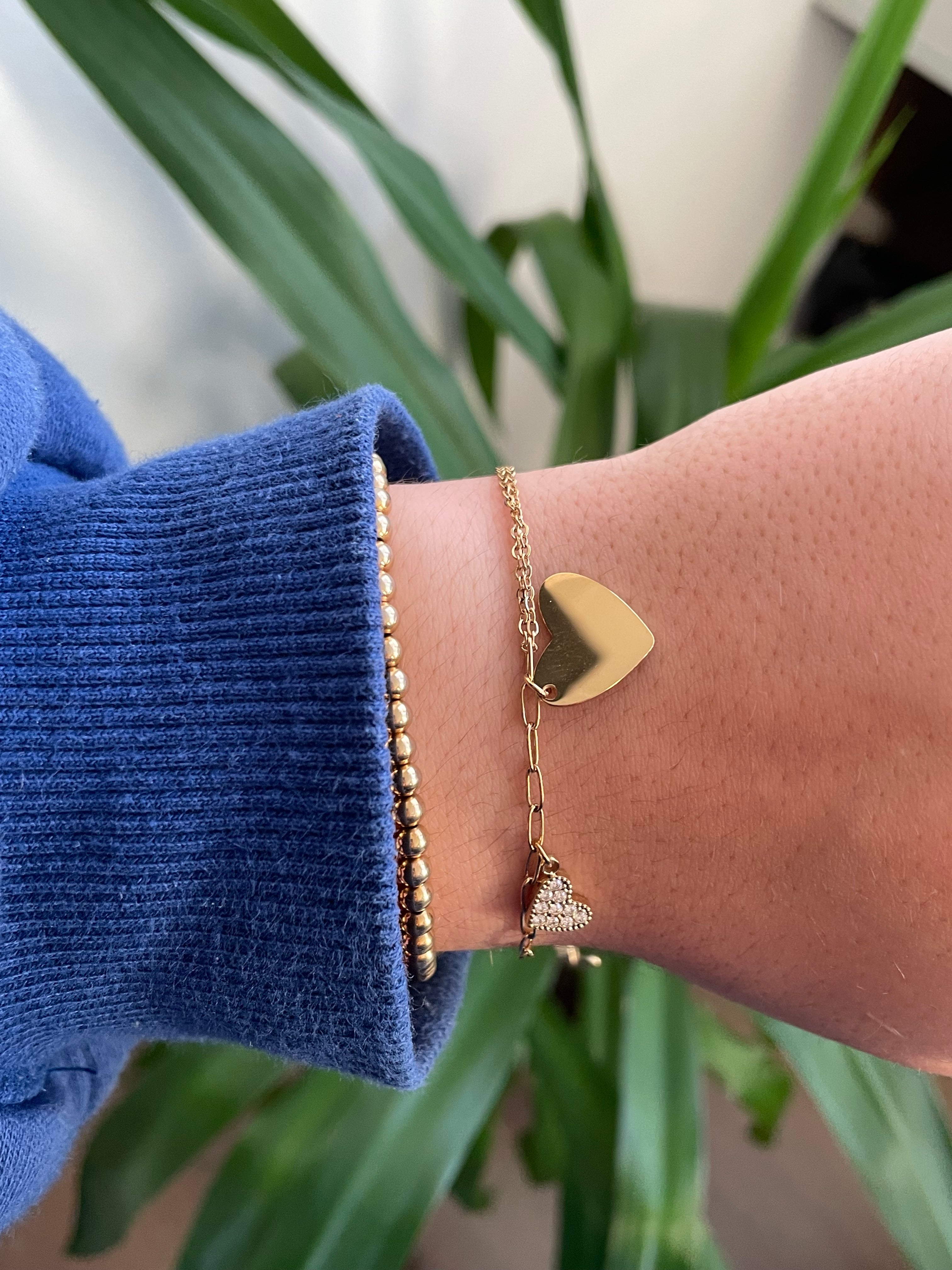Double heart bracelet