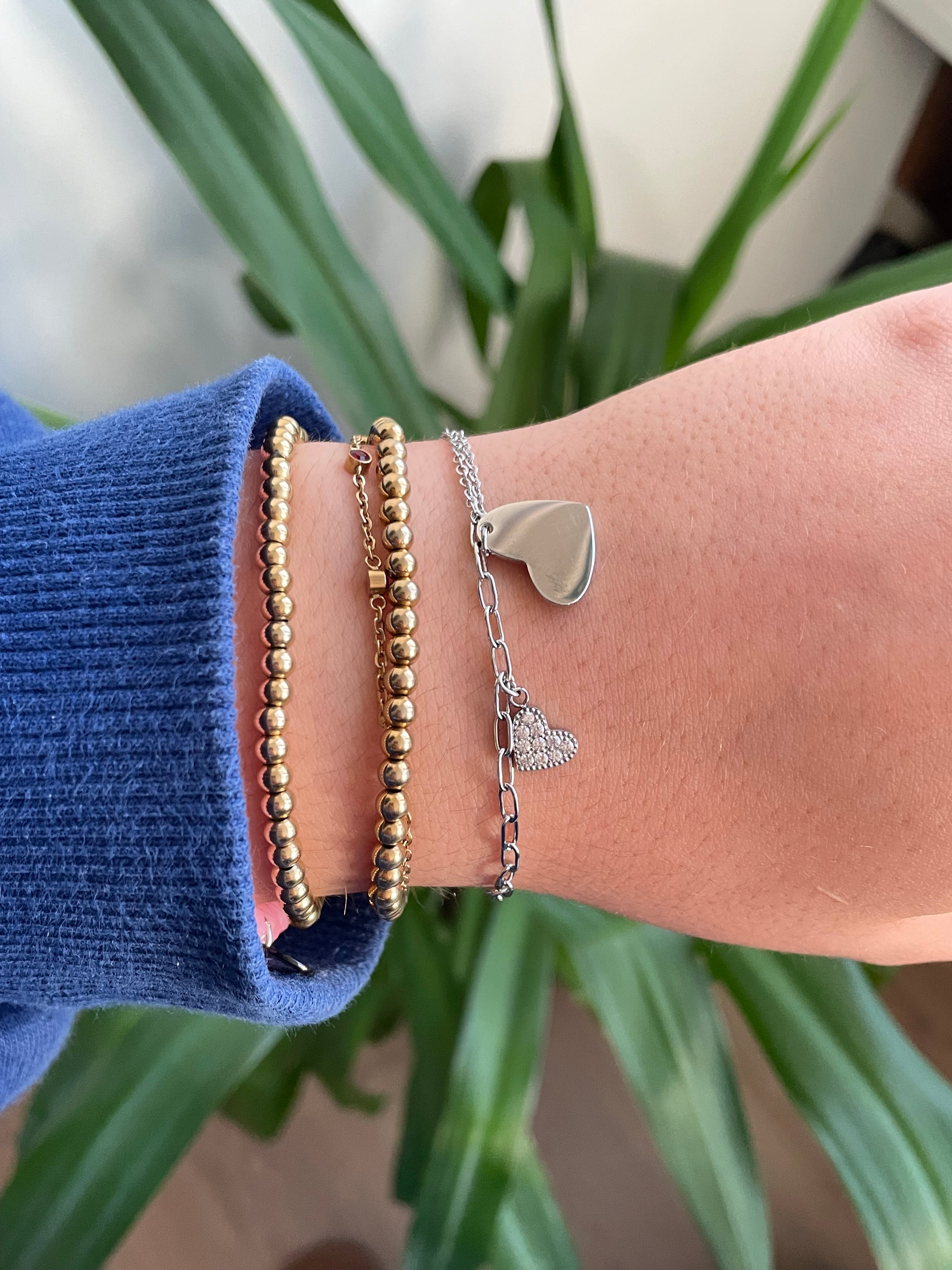 Double heart bracelet