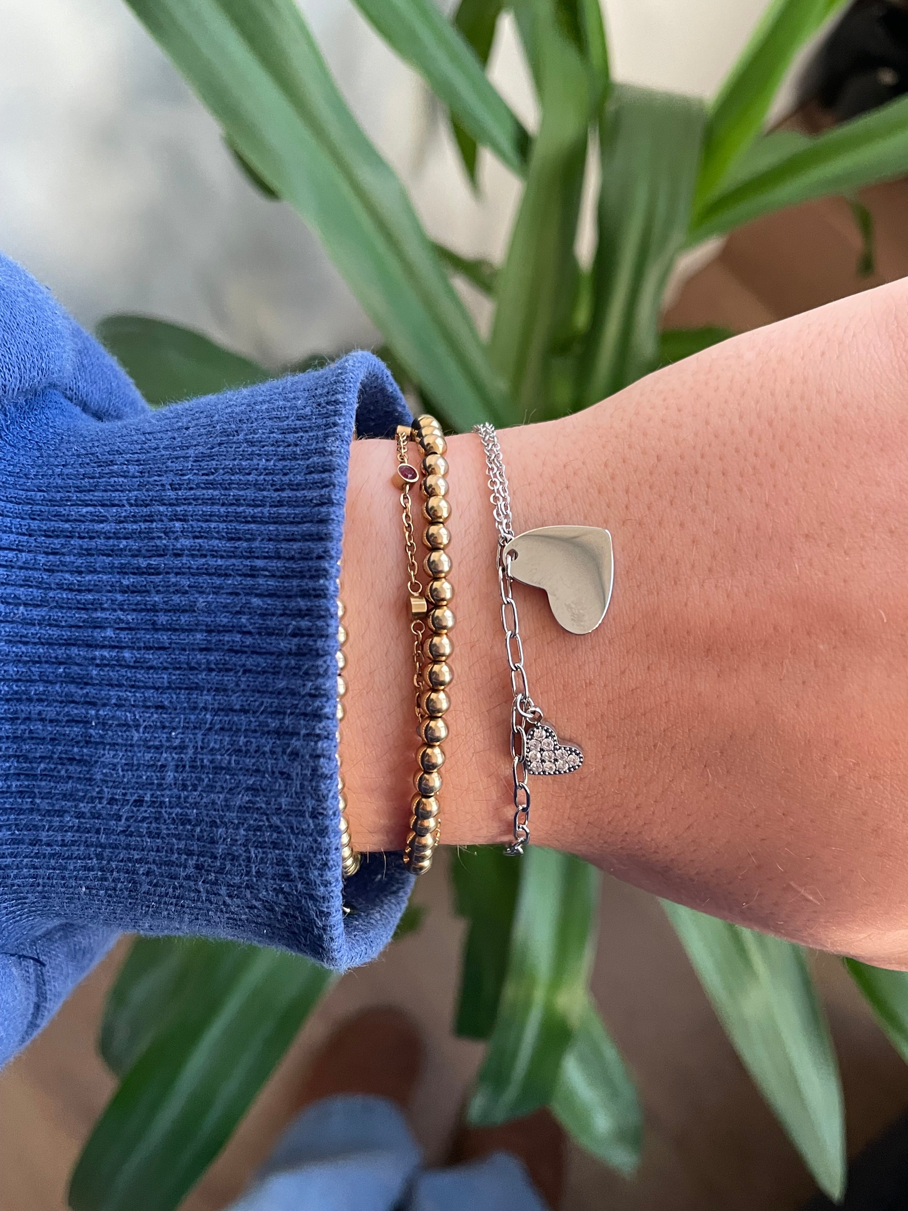Double heart bracelet