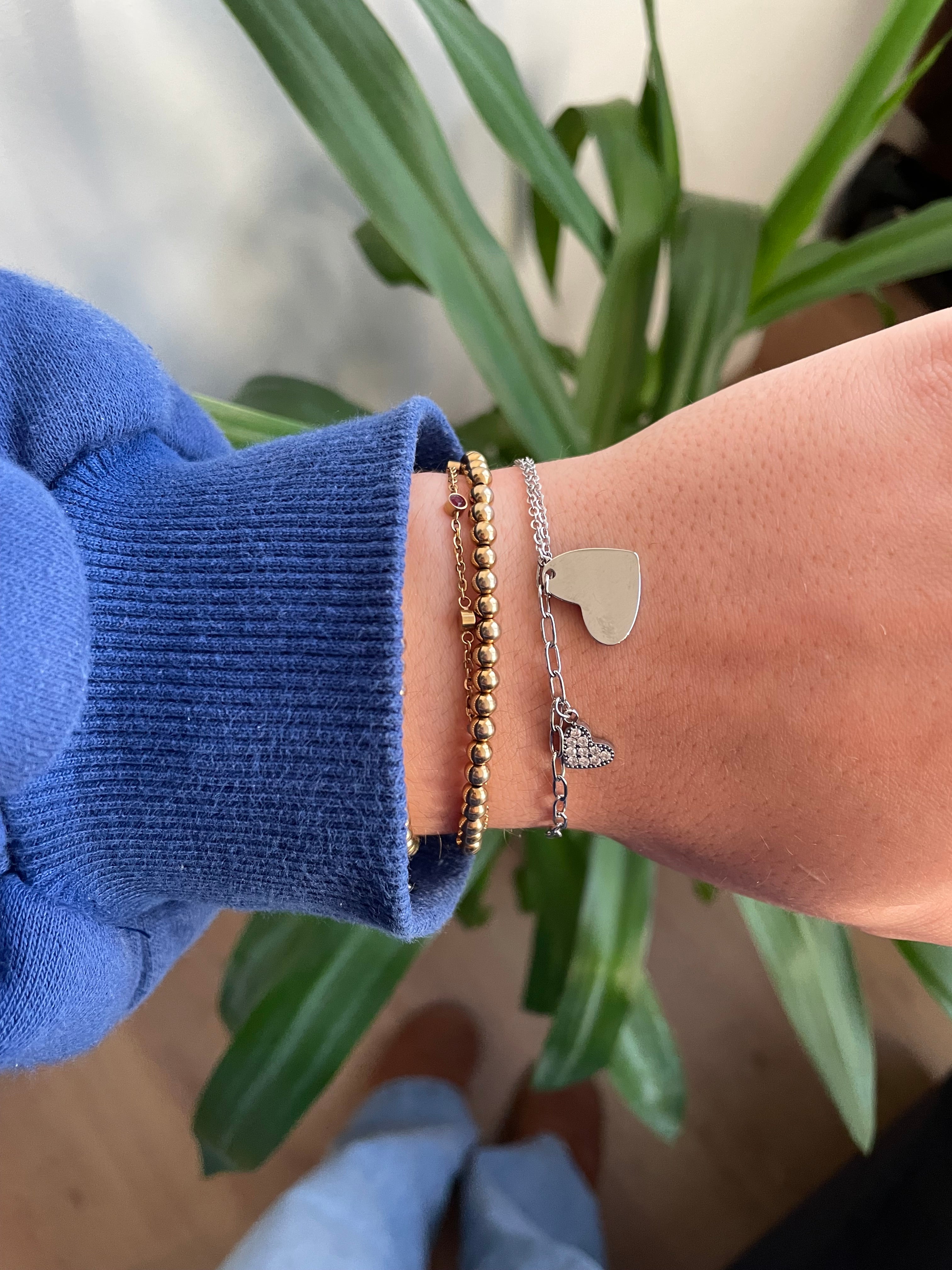 Double heart bracelet