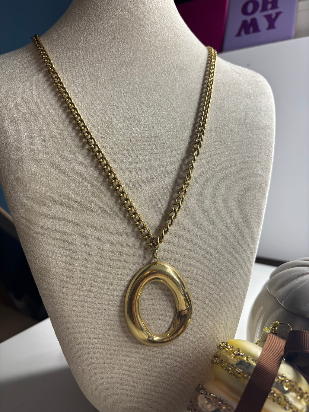 Statement oval ketting