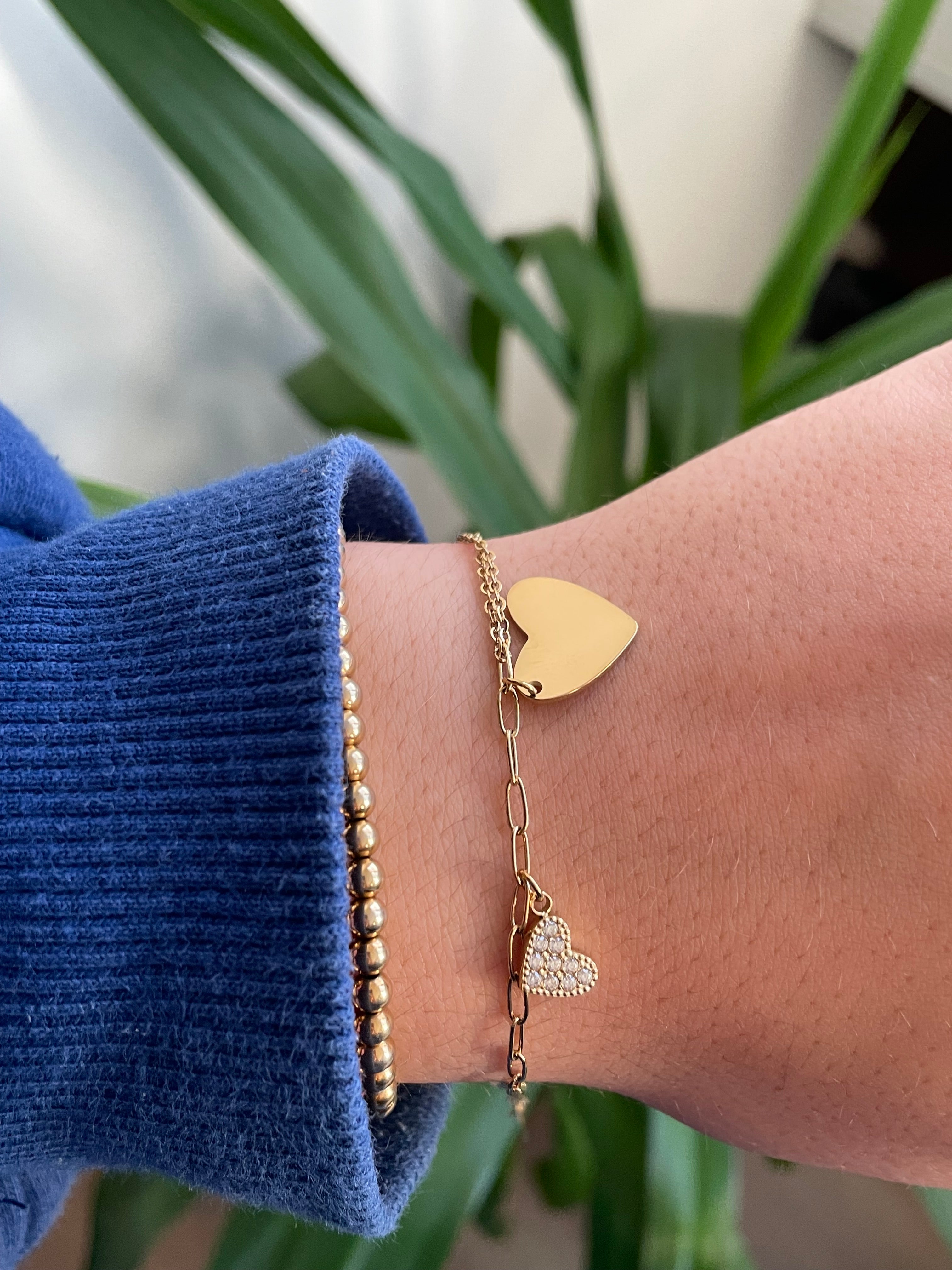 Double heart bracelet