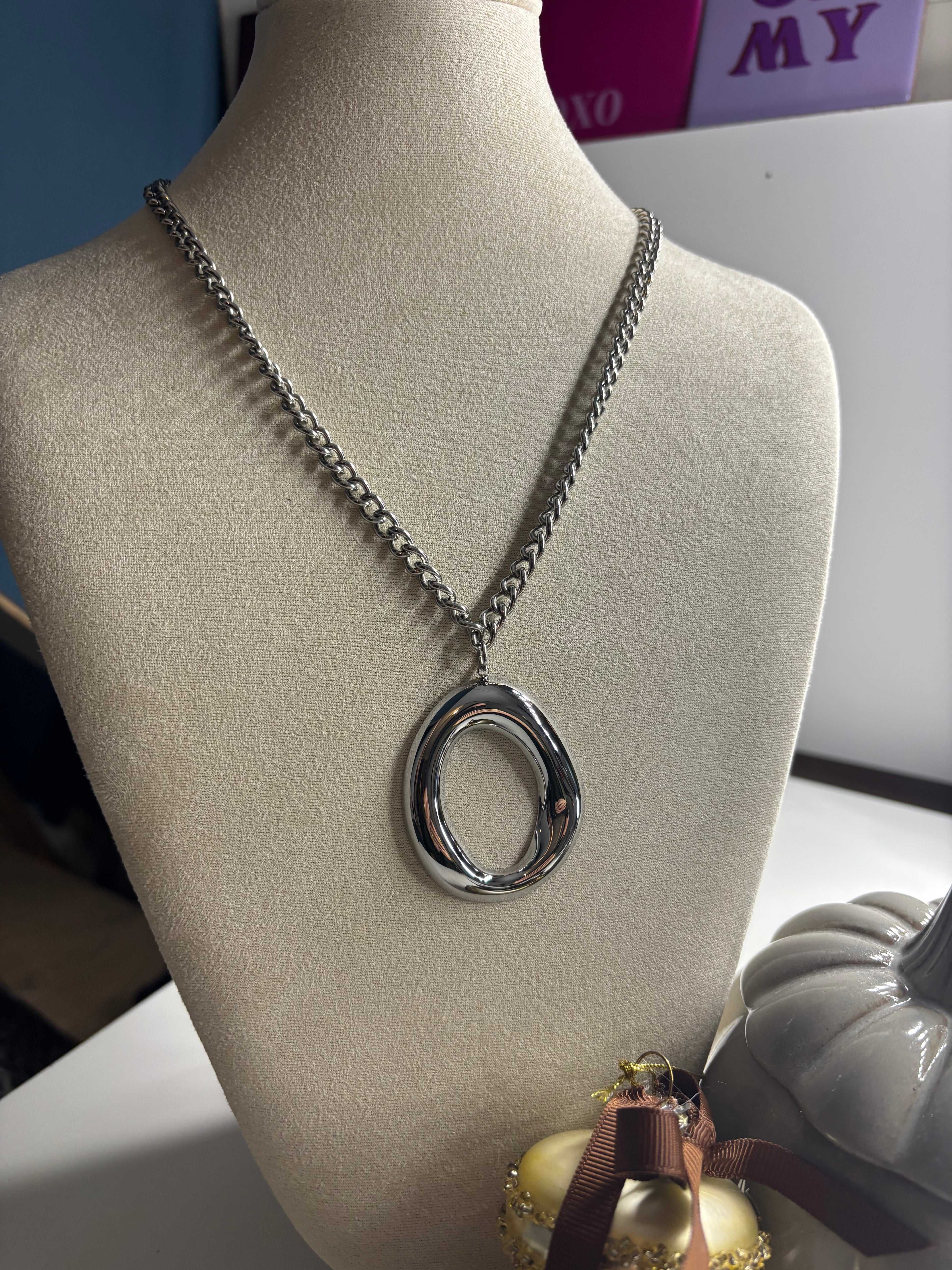 Statement oval ketting