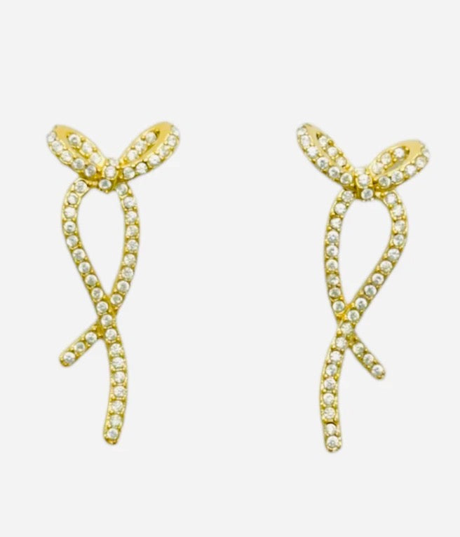 Strass bow earrings