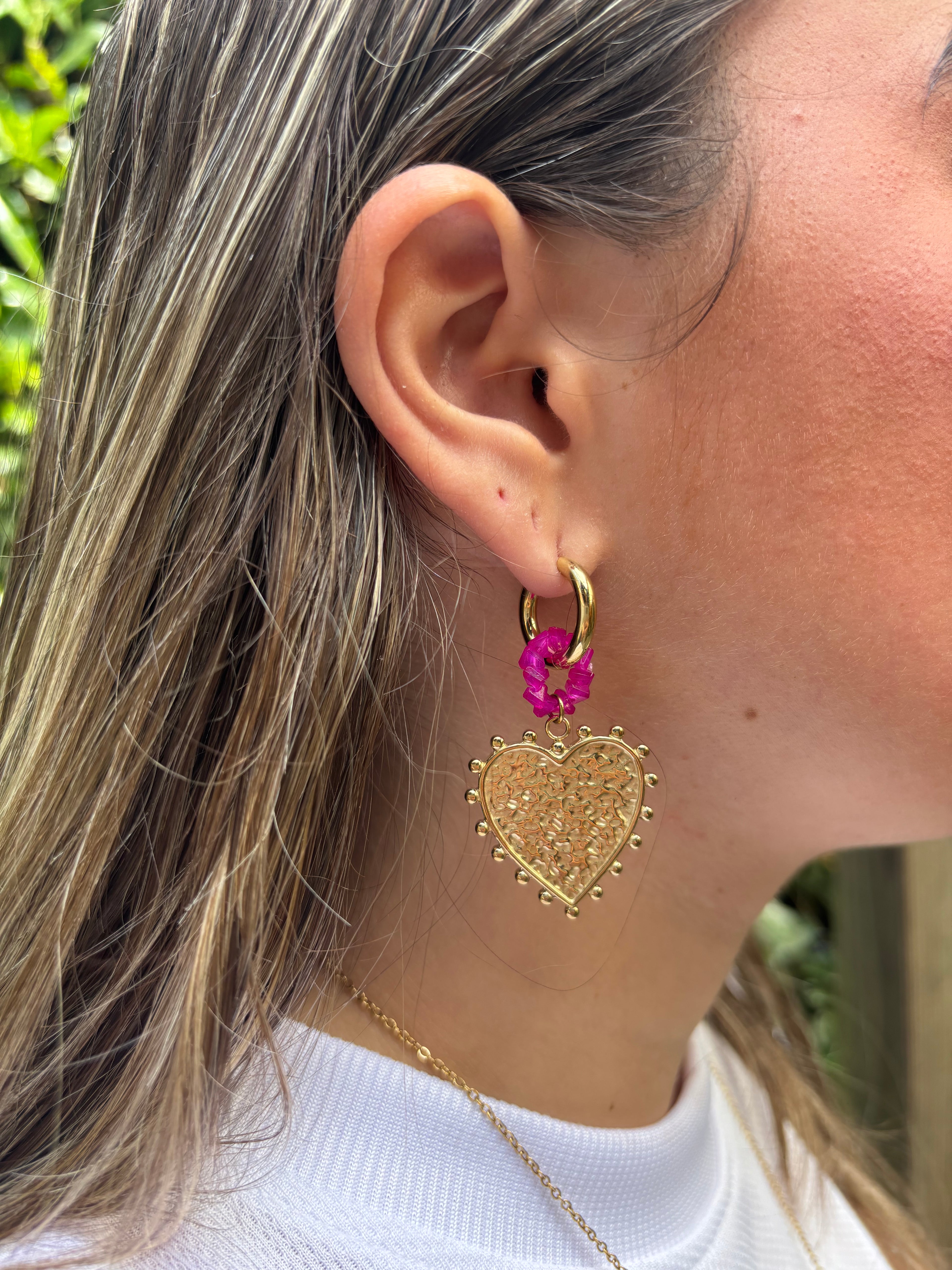 Textured Heart Earrings