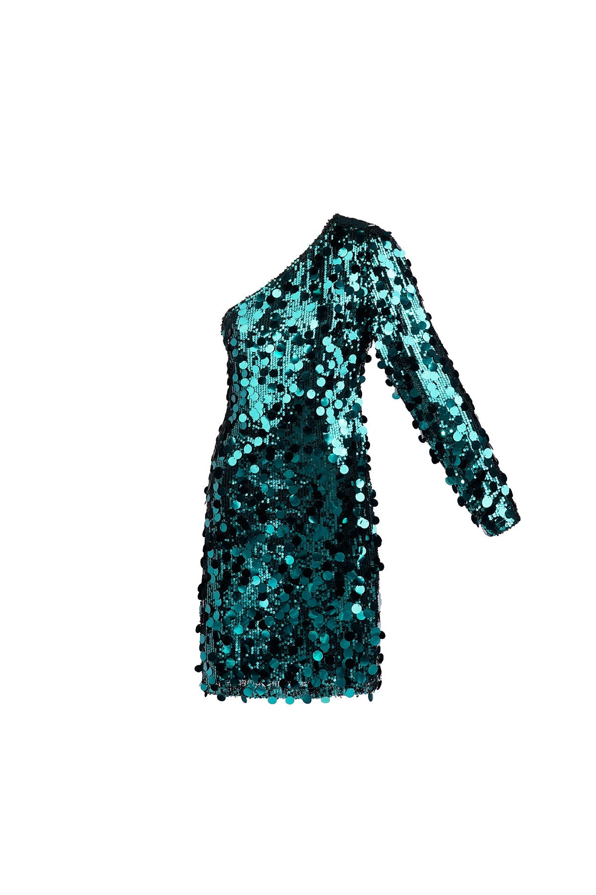 One shoulder glitter jurk - pailletten