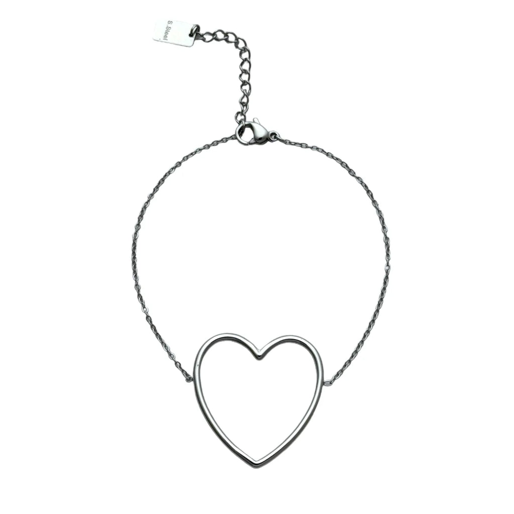 Simple open heart bracelet