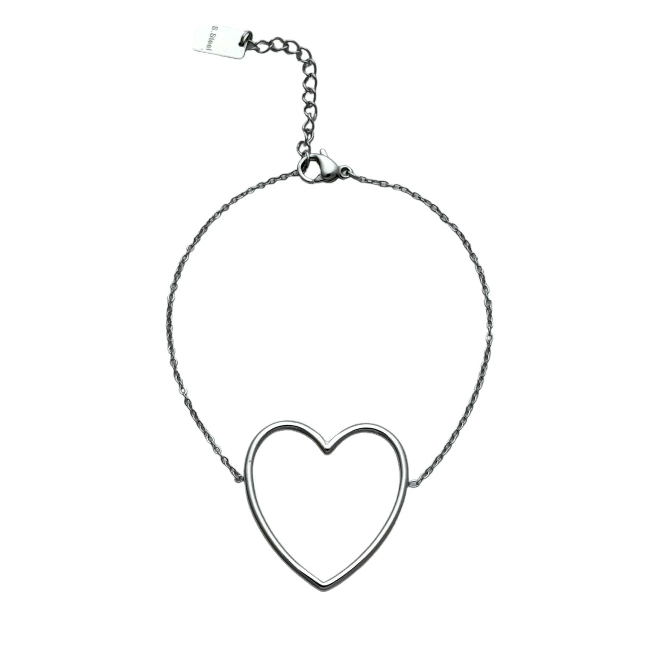 Simple open heart bracelet