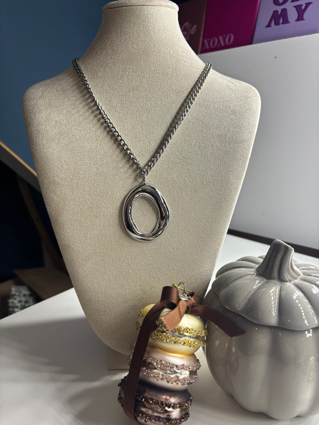 Statement oval ketting