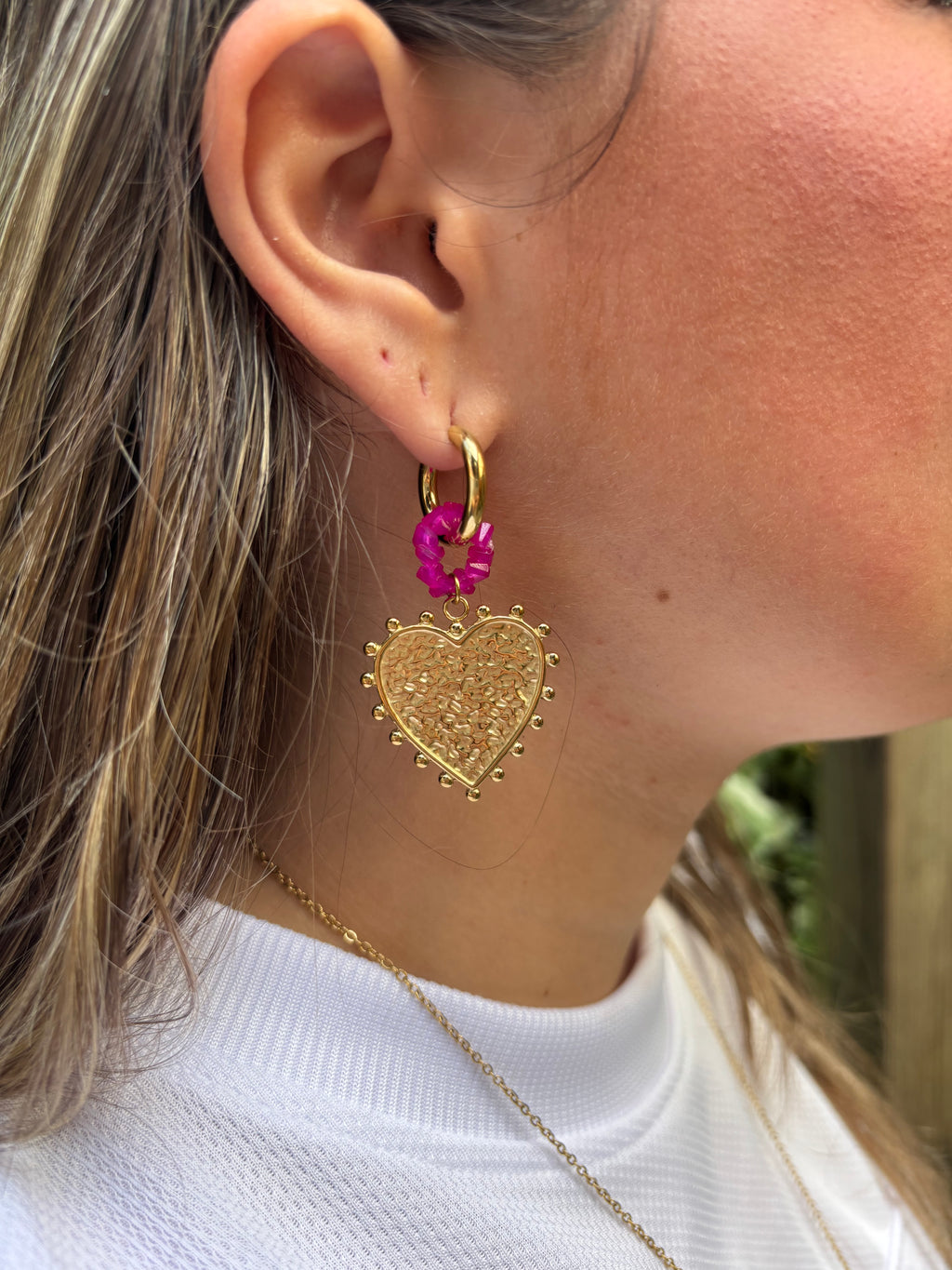 Textured Heart Earrings