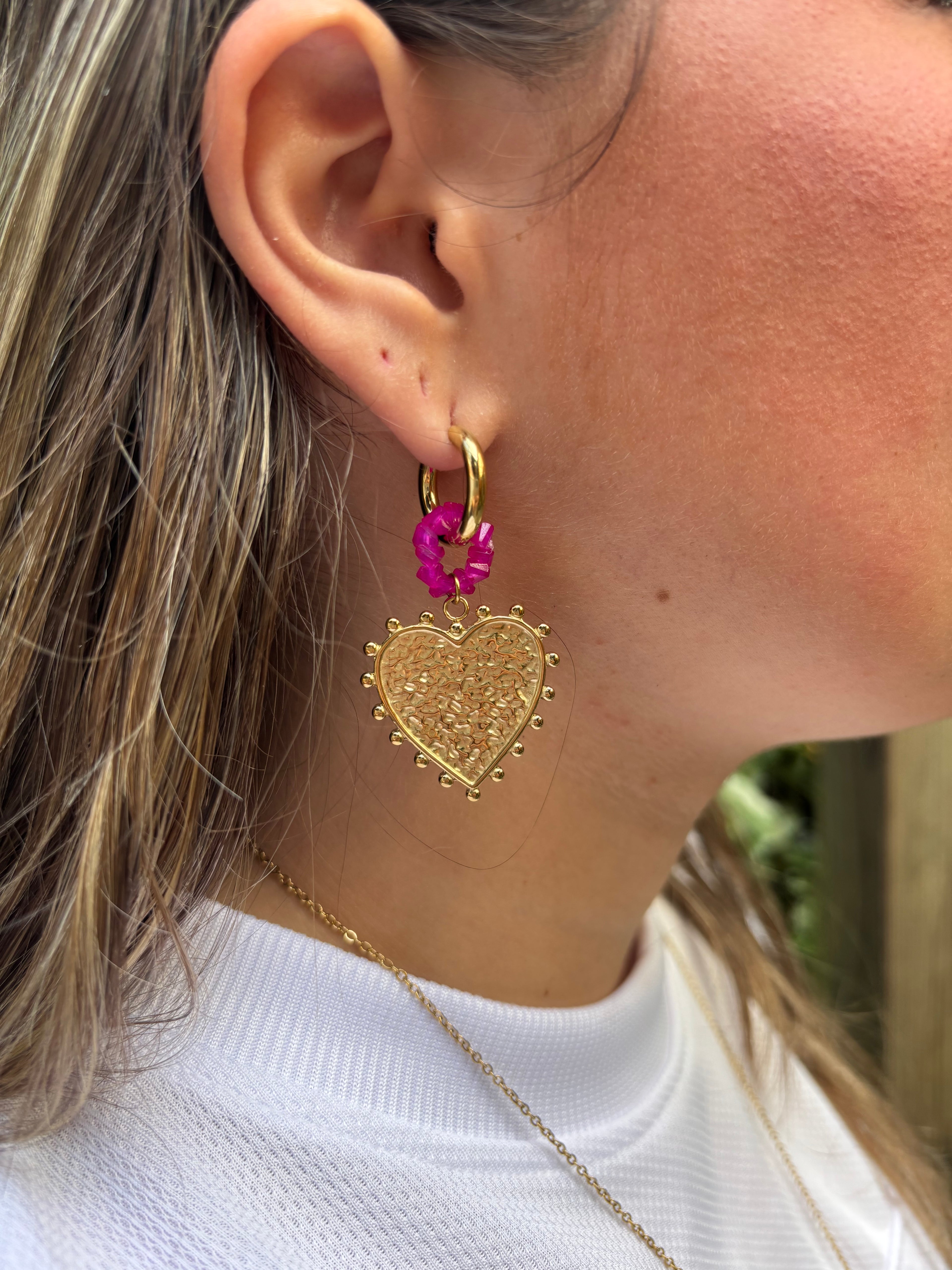 Textured Heart Earrings