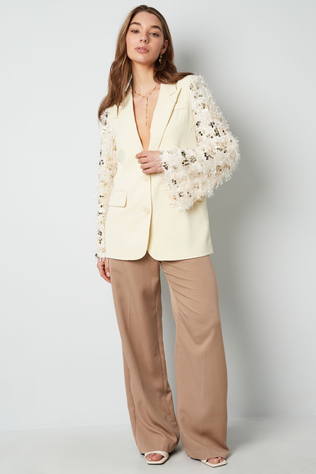 Fluffy sparkle blazer