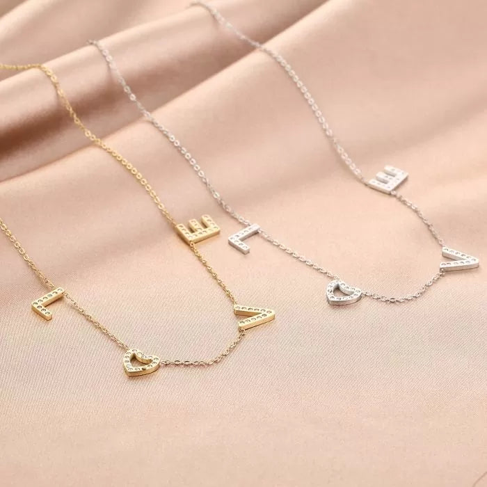 LOVE ketting met steentjes - goud