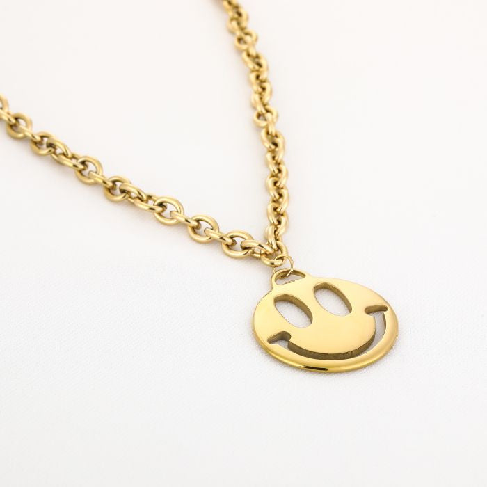 60CM lange ketting met happy face