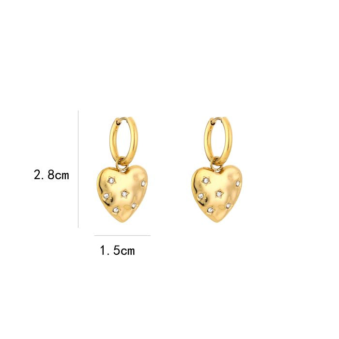 Strass hart oorbellen