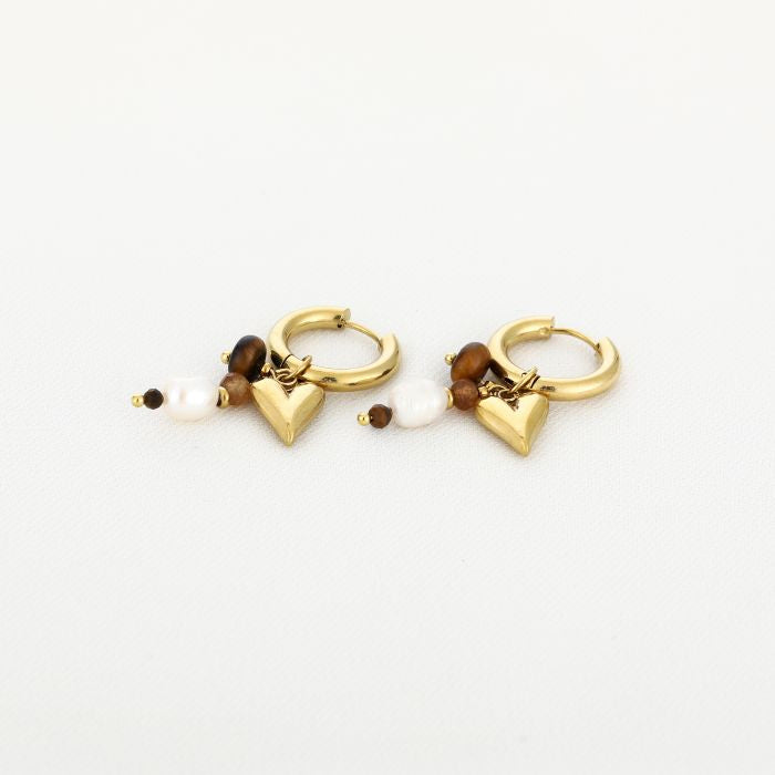 Small heart charm earring