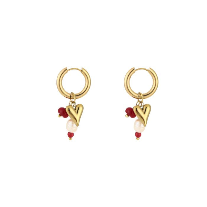 Small heart charm earring