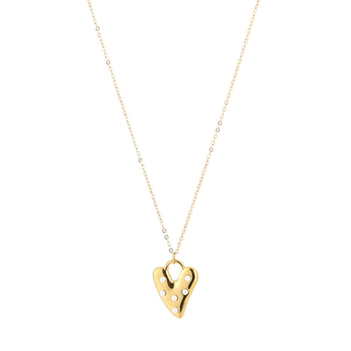 Heart pearl necklace
