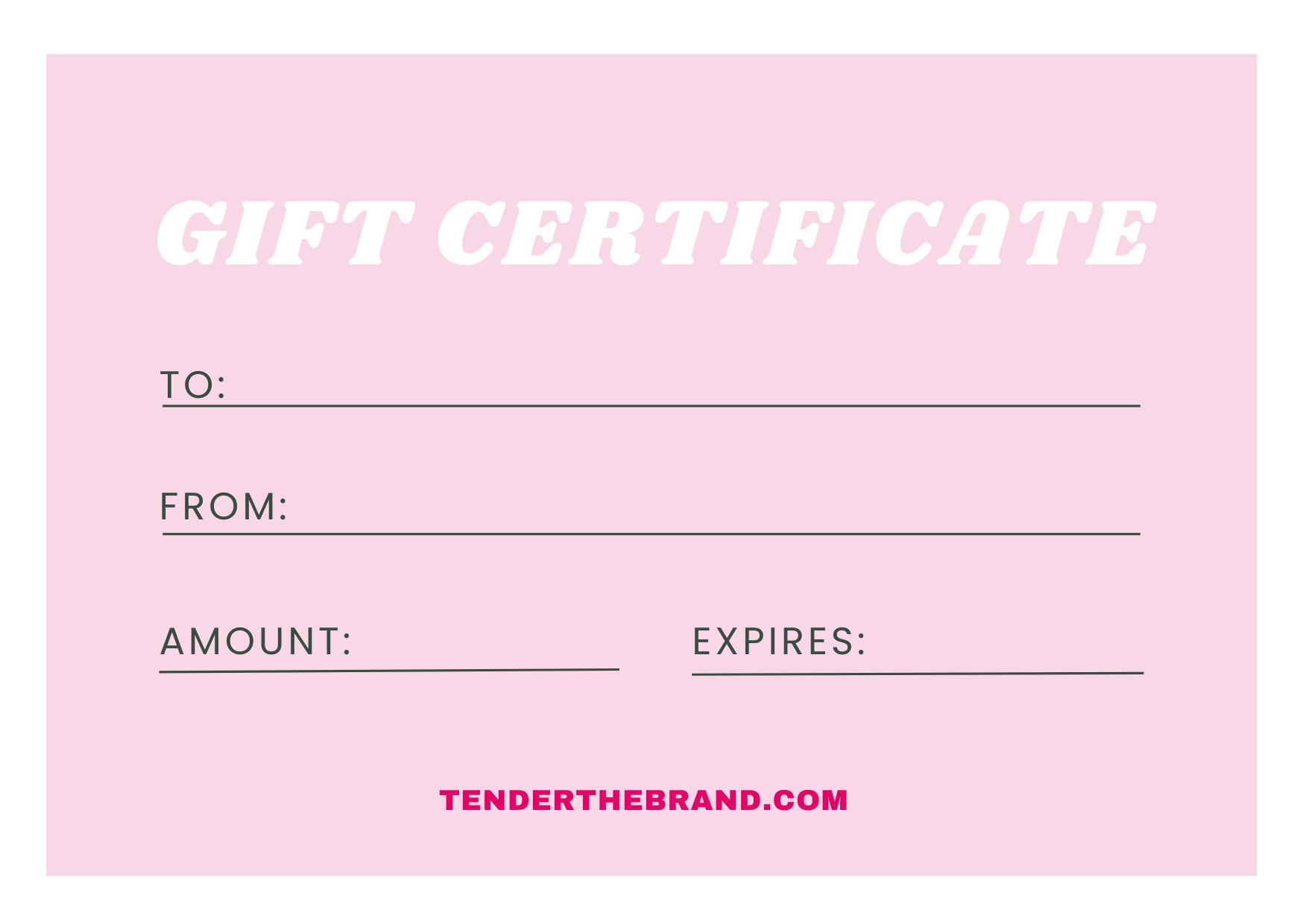 Tender the brand cadeaukaart | ONLINE